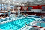 ID 3156 DIAMOND PRINCESS (2004/115875grt/IMO 9228198) - The Calypso Reef and pool, with retactable roof, midshps on Lido Deck.
